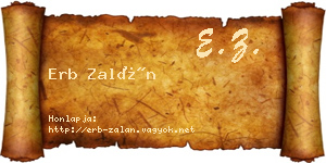 Erb Zalán névjegykártya
