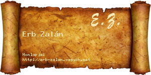 Erb Zalán névjegykártya